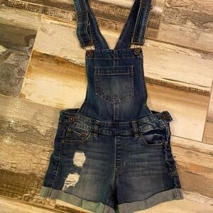 DOLLHOUSE Denim Short Overalls, Size 5